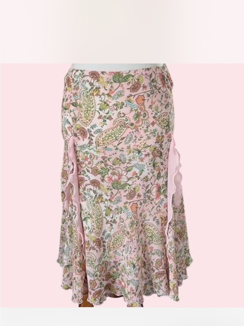 No Boundaries Pink Paisley & Floral A-Line Skirt